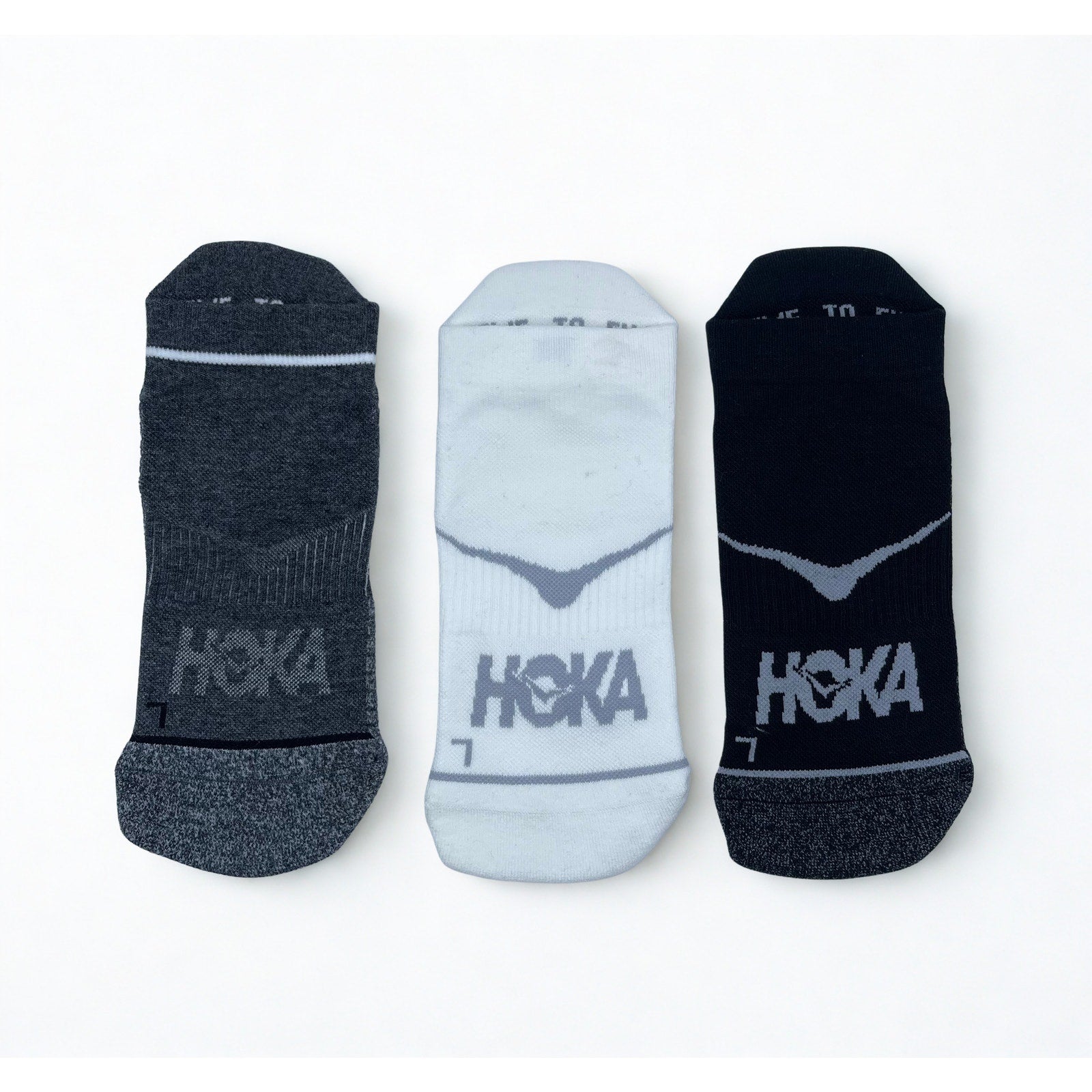 3 Pairs HOKA Time To Fly No Show Socks  Unisex M , NWOT