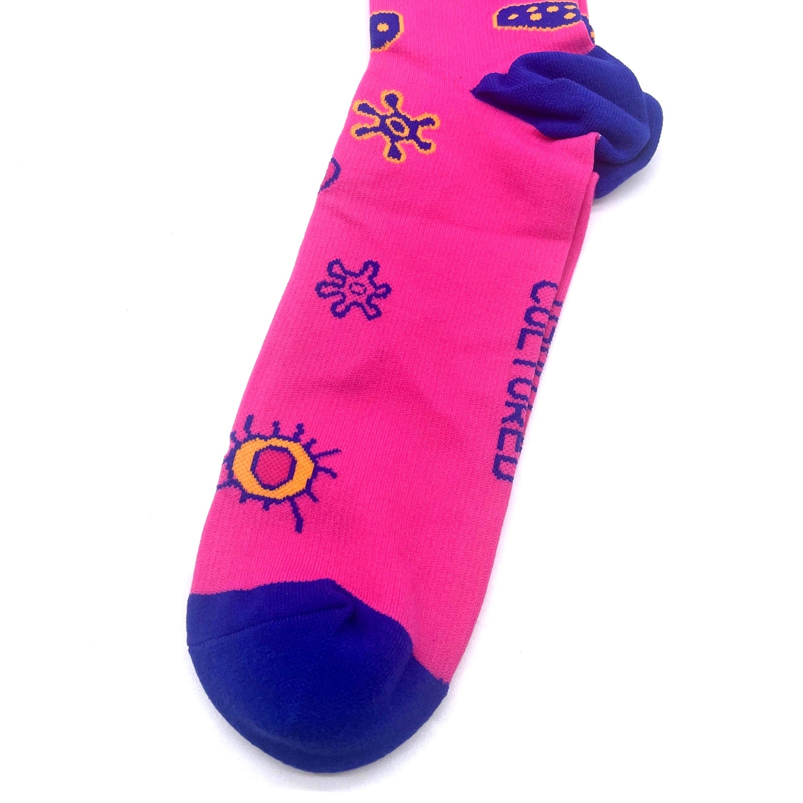 1 Pair FIGS Compression Pink & Blue Socks Size XL
