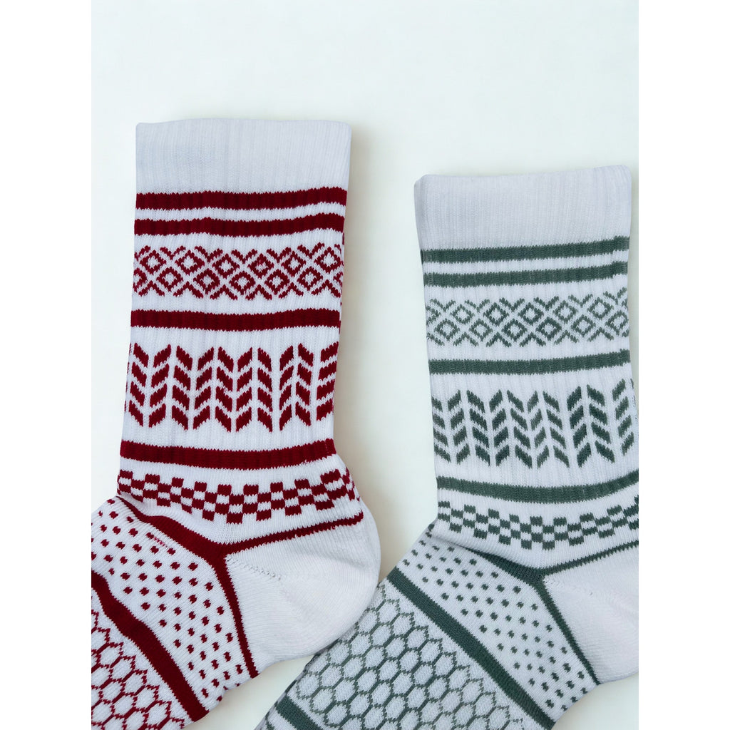2 Pairs Bombas Holiday Checkered Calf Socks Medium 6-10