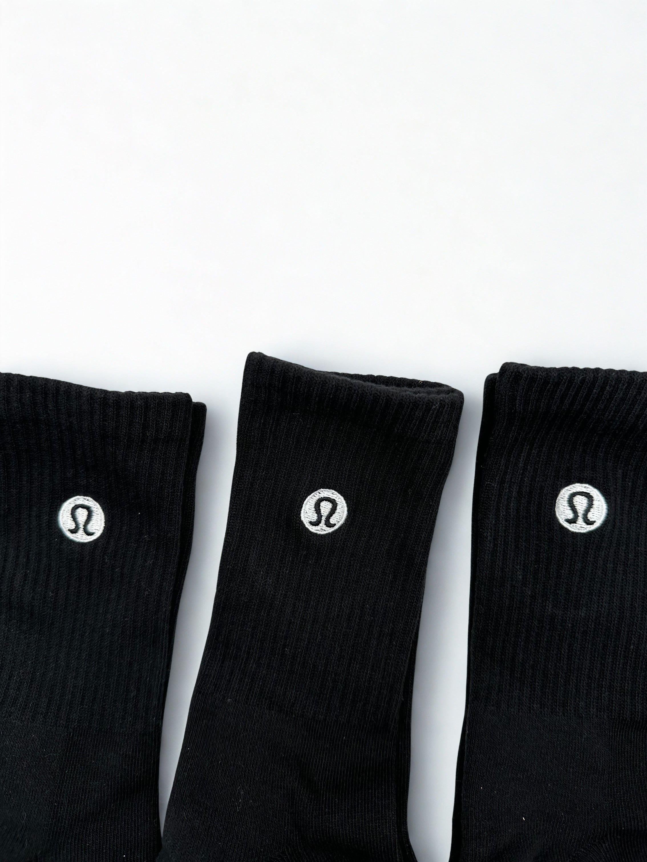 $2/Pair 3 Pairs - Lululemon Cotton Daily Essential Socks Crew M/L 6.5–10.5 (US)