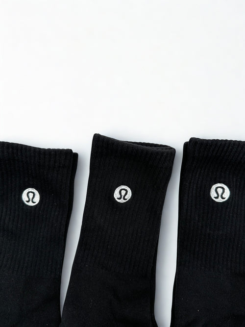 $2/Pair 3 Pairs - Lululemon Cotton Daily Essential Socks Crew M/L 6.5–10.5 (US)