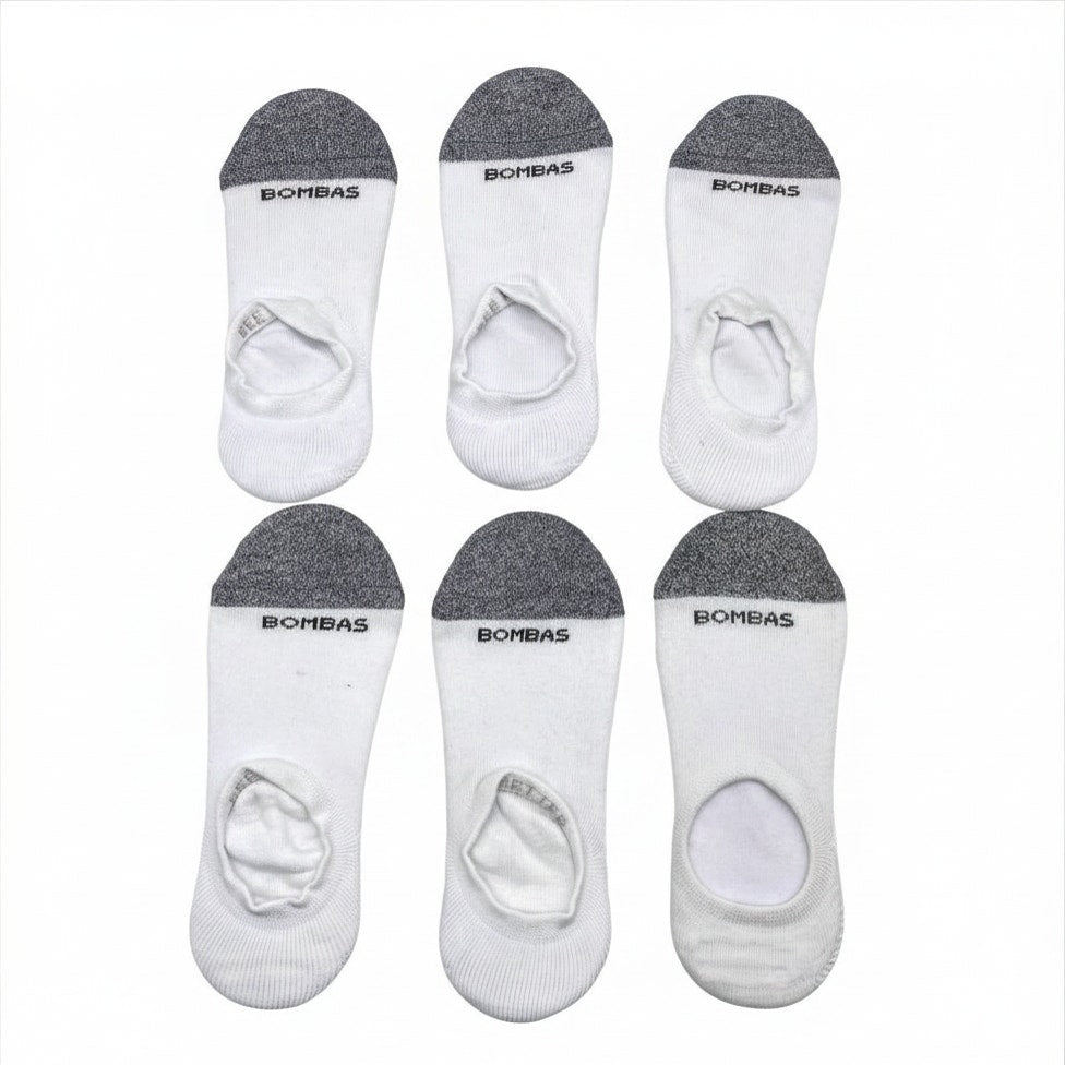 6 Pairs Women Men's BOMBAS No-show socks Size Large
