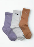 3 Pairs NIKE Everyday Plus Cushioned Crew Socks Colorful Dri-Fit Size Medium