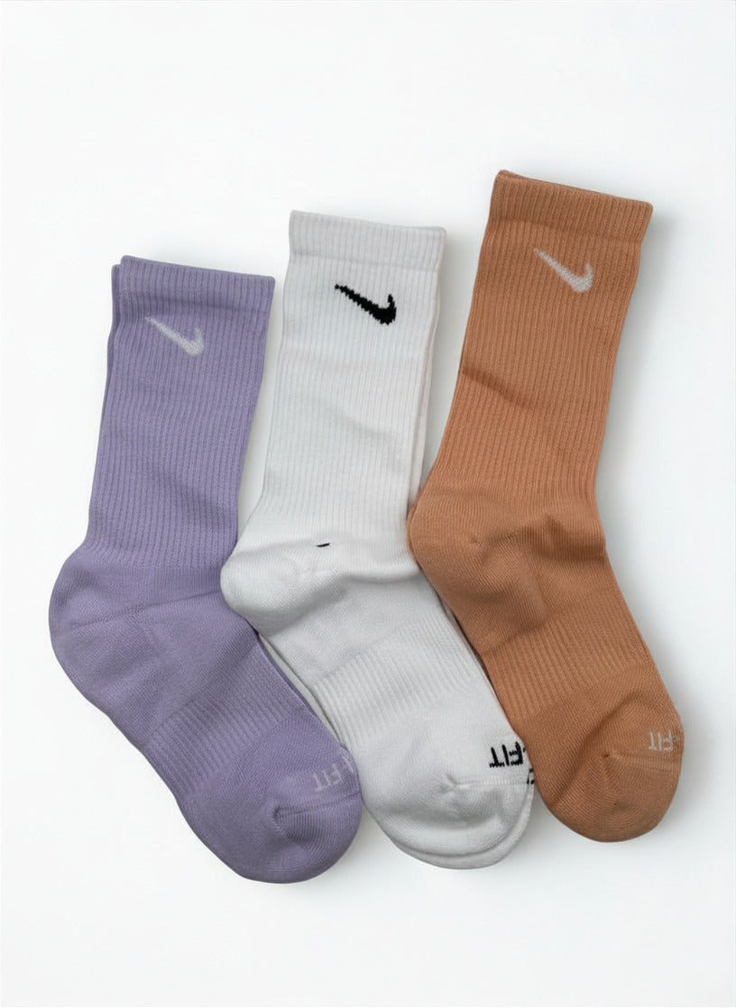 3 Pairs NIKE Everyday Plus Cushioned Crew Socks Colorful Dri-Fit Size Medium