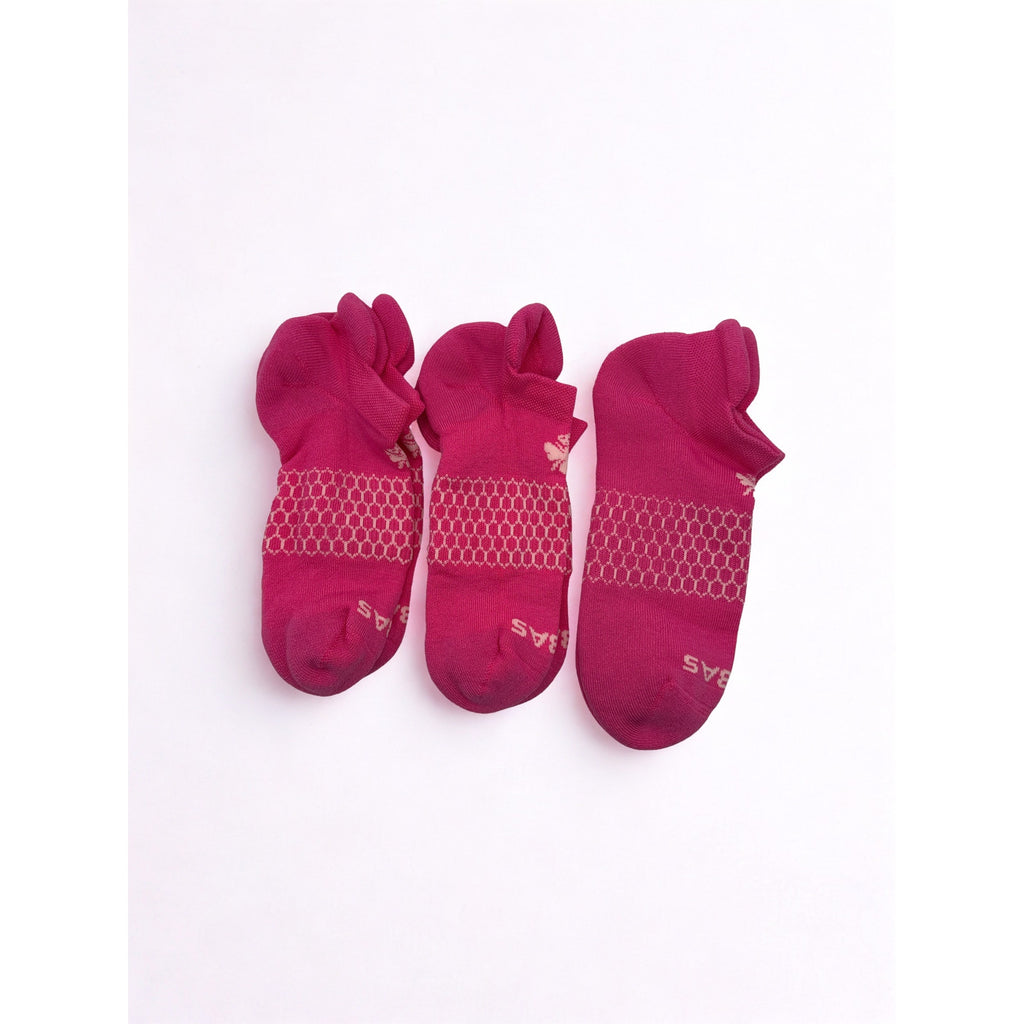 Bombas Women's Tri-Block Ankle Sock Medium 3 pairs Pink NWOT