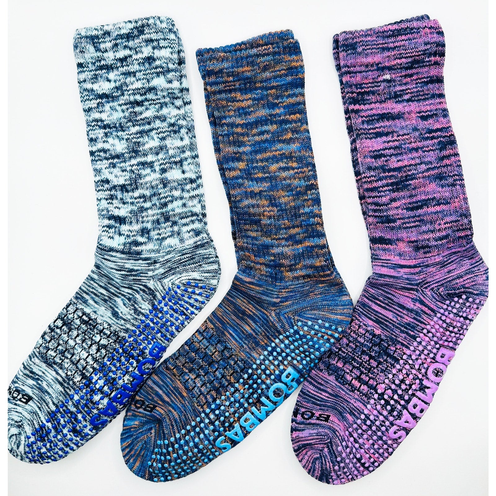 Bombas Women's Performance Gripper Crew Socks Medium 3 pairs NWOT