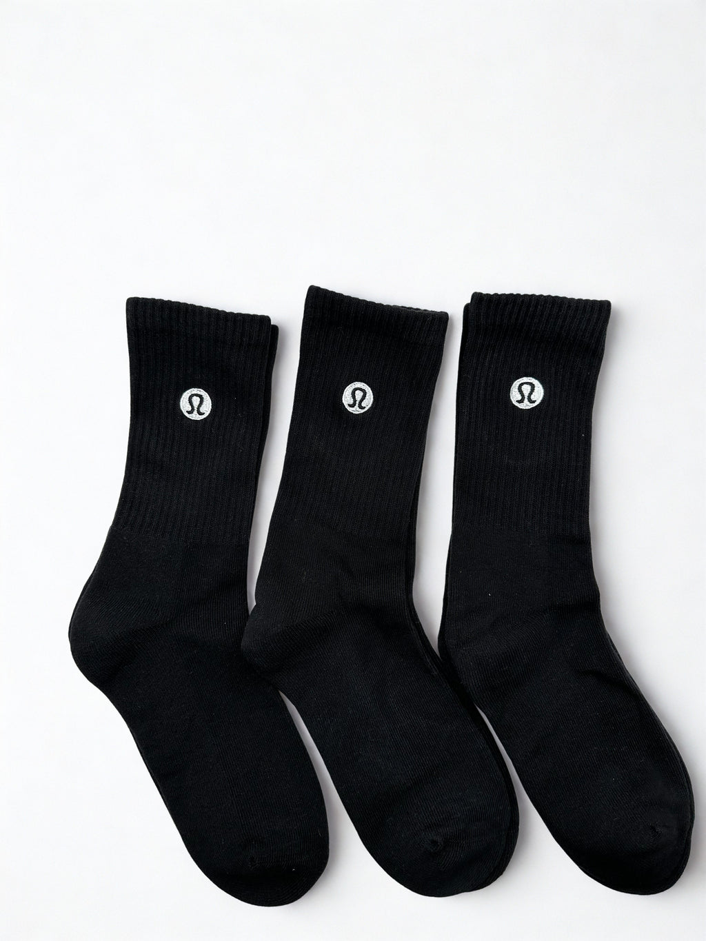 $2/Pair 3 Pairs - Lululemon Cotton Daily Essential Socks Crew M/L 6.5–10.5 (US)