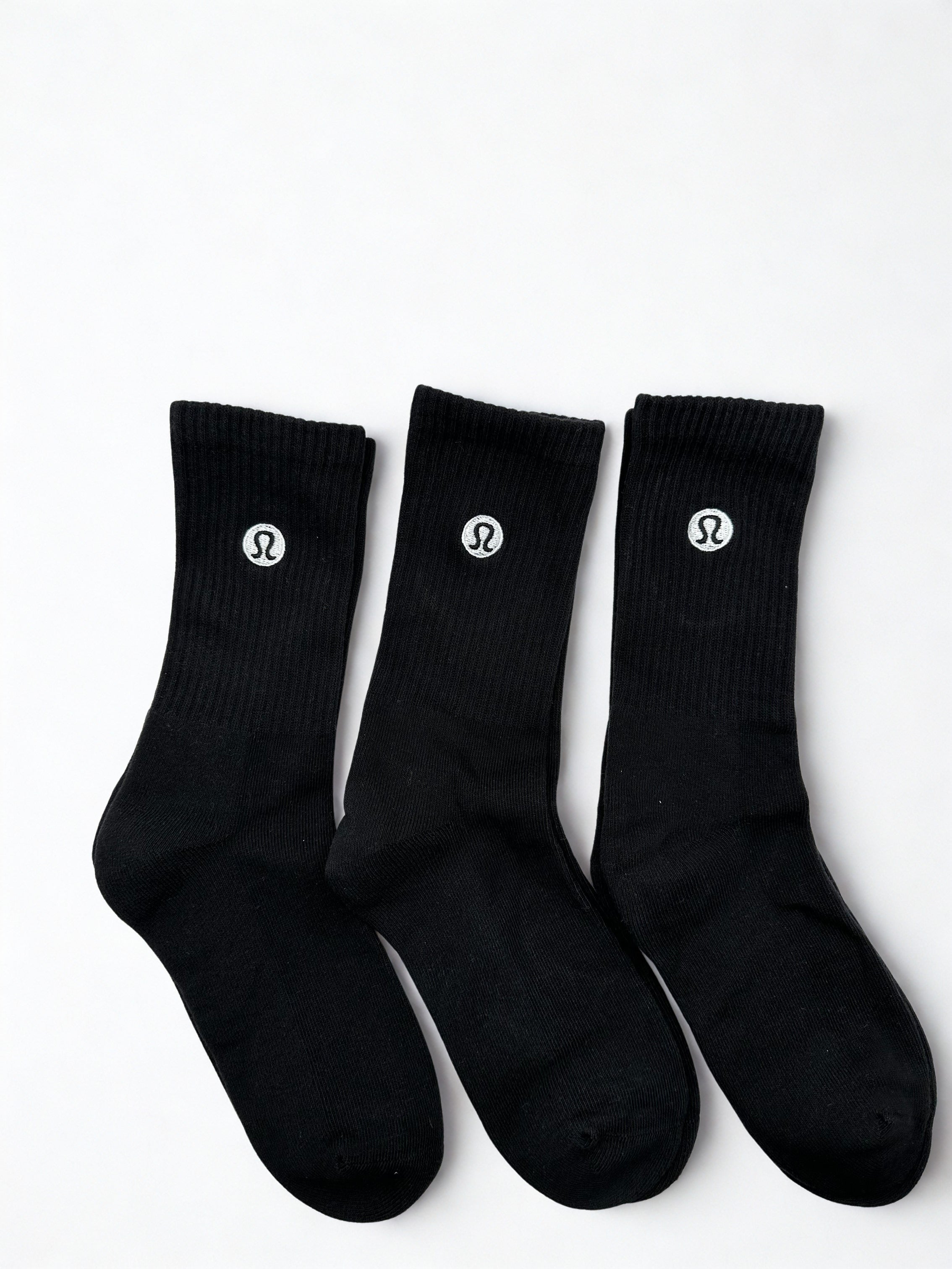 $2/Pair 3 Pairs - Lululemon Cotton Daily Essential Socks Crew M/L 6.5–10.5 (US)