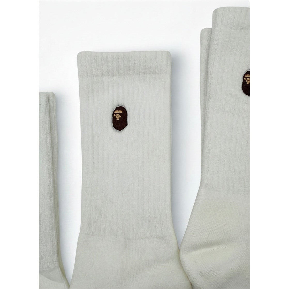 3 Pairs Bathing Ape (BAPE) Crew Socks Size Large 8-12