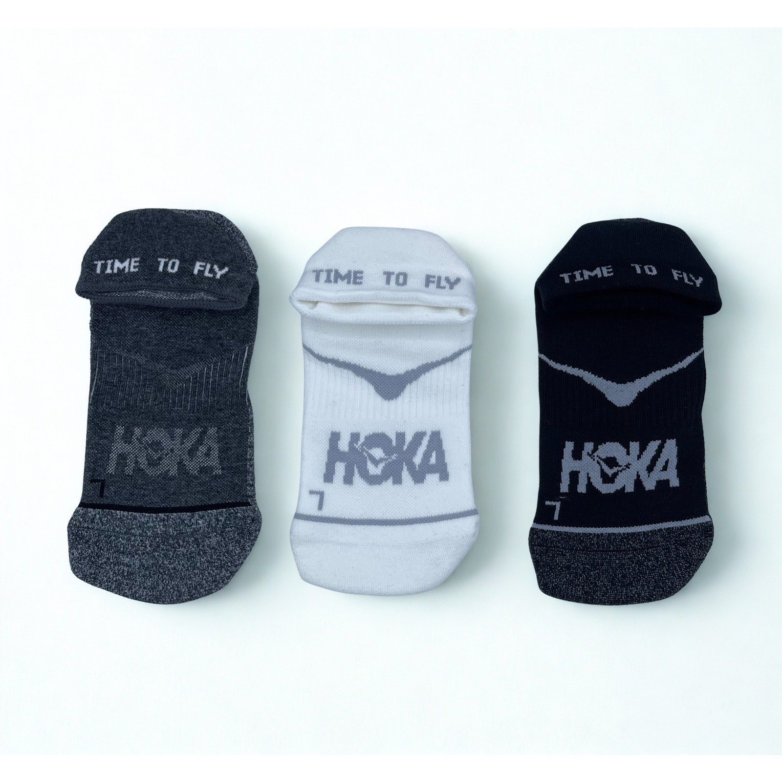 3 Pairs HOKA Time To Fly No Show Socks  Unisex M , NWOT