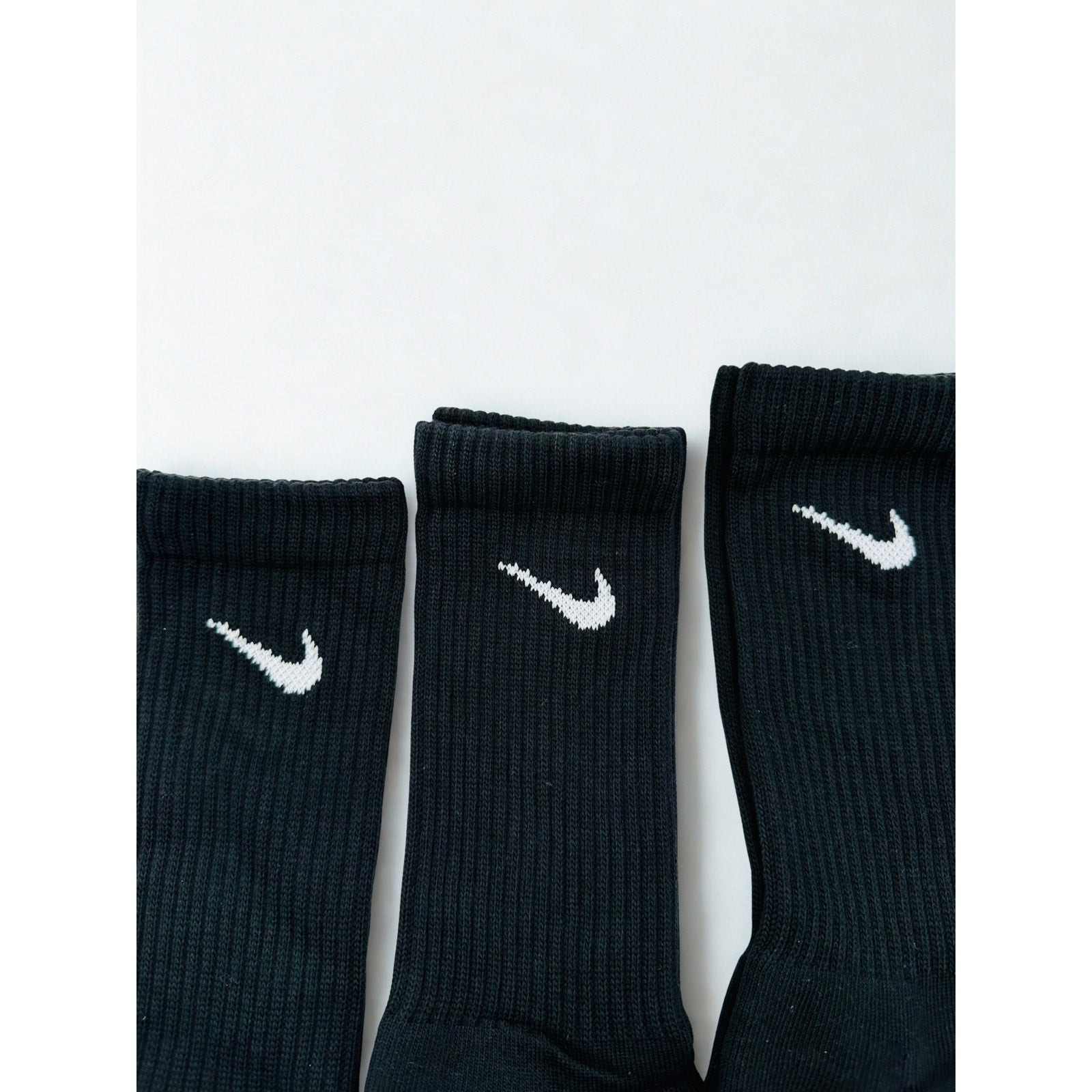 3 Pairs NWOT NIKE Black Everyday Cotton Crew Socks Dri Fit Size Large