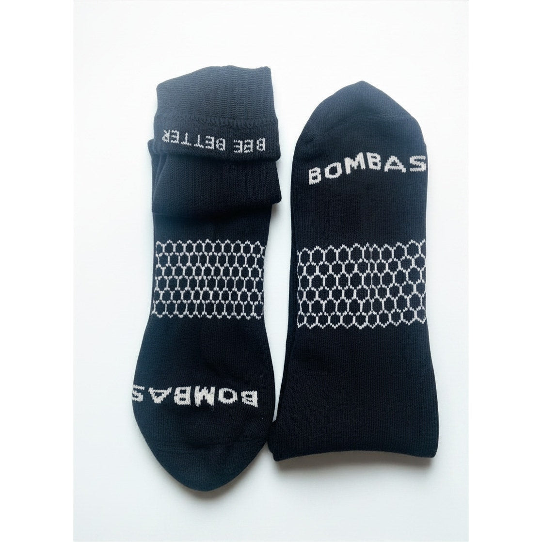 4 Pairs Bombas Black Crew Socks Size Large 8-12