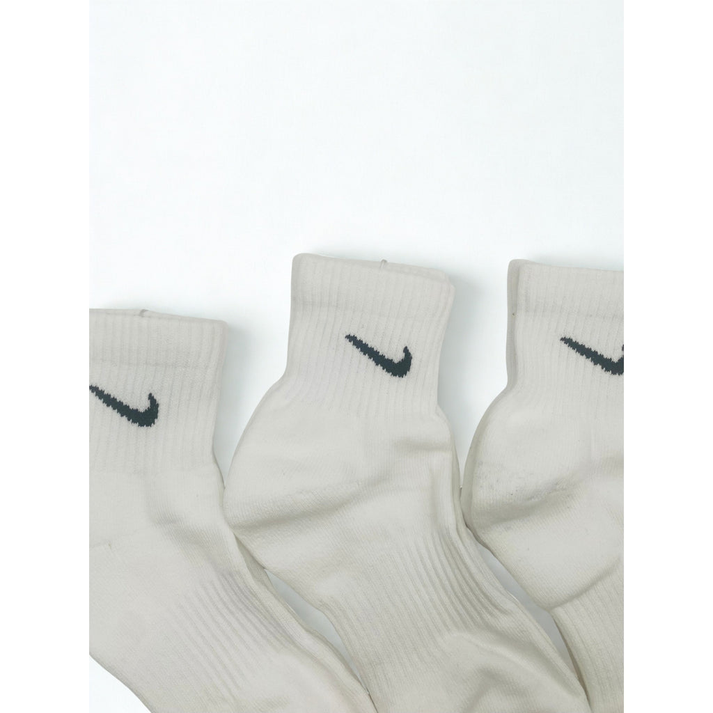 3 Pairs NWOT NIKE White Cotton Quarter Socks Dri Fit Size Large