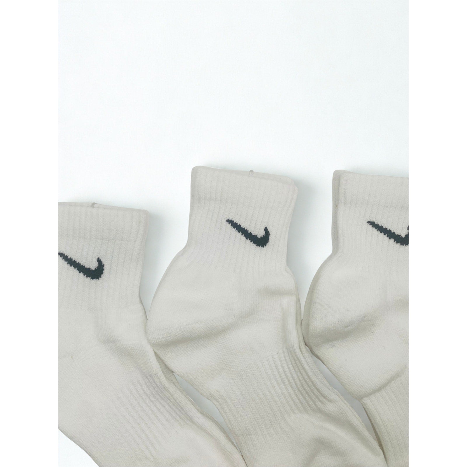 3 Pairs NWOT NIKE White Cotton Quarter Socks Dri Fit Size Large