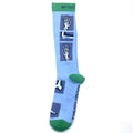 1 Pair FIGS Compression 'Skeleton' Blue & Green Socks Size L