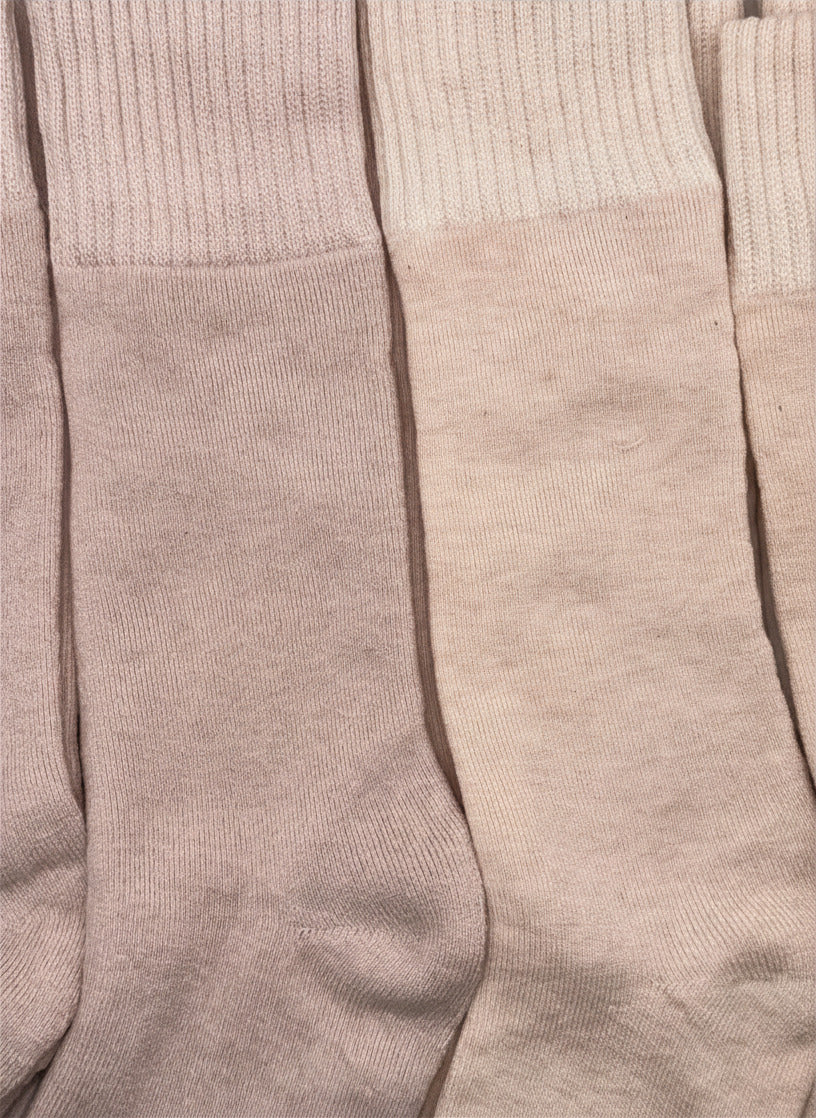 Timberland Unisex Cushioned Crew Socks 4 Pairs - Wool Blend, Light Brown Medium