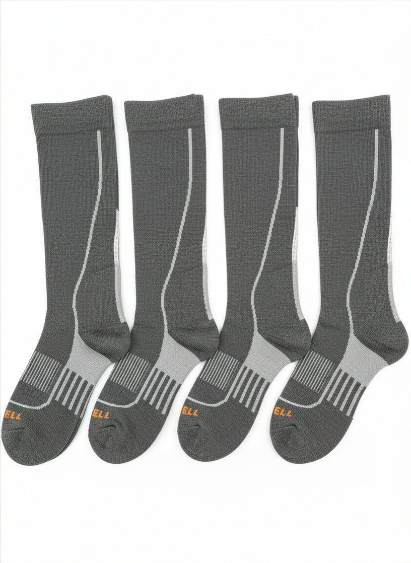 Merrell 4 Pairs Hiker Crew Socks Unisex Size S-M Gray