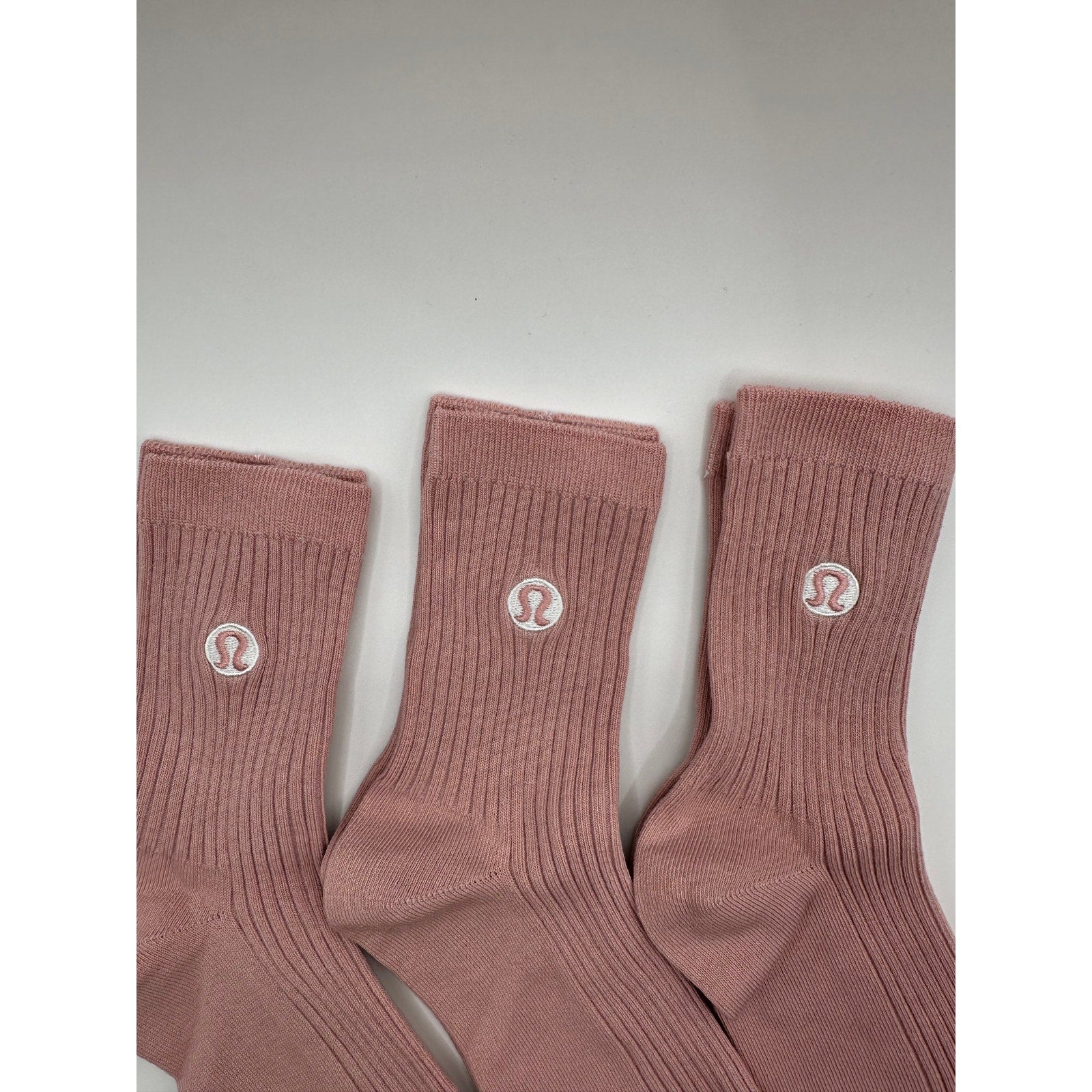 $2/Pair 3 Pairs - Lululemon Cotton Daily Essential Socks Mid-Crew M/L 6.5–10.5 (US)