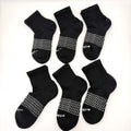 6 Pairs Women Men's BOMBAS Honeycomb Quarter socks Size Small Black