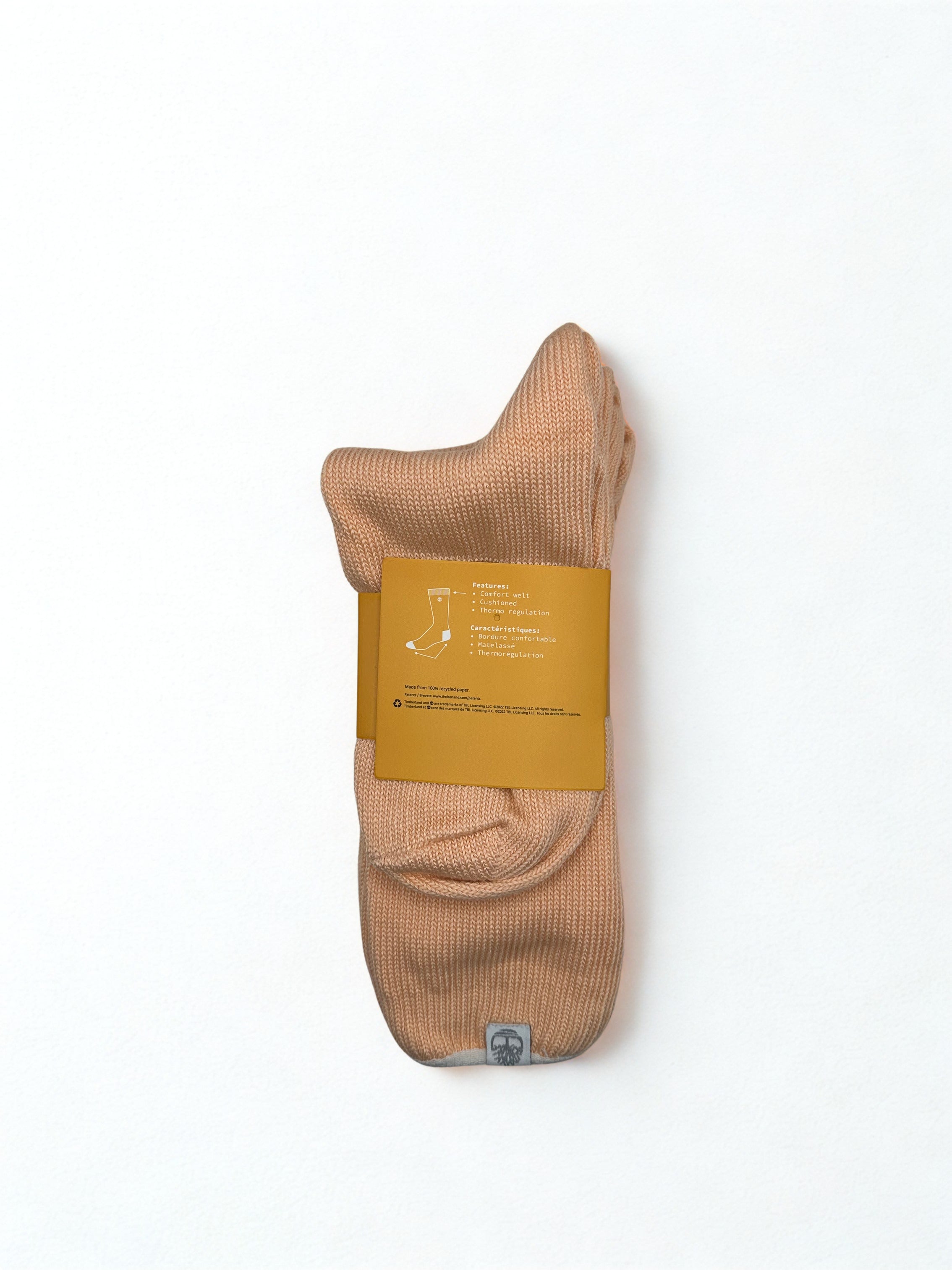 Timberland Women's Cushioned Crew Socks 3 Pairs - Wool Blend, Thermal Salmon Pink