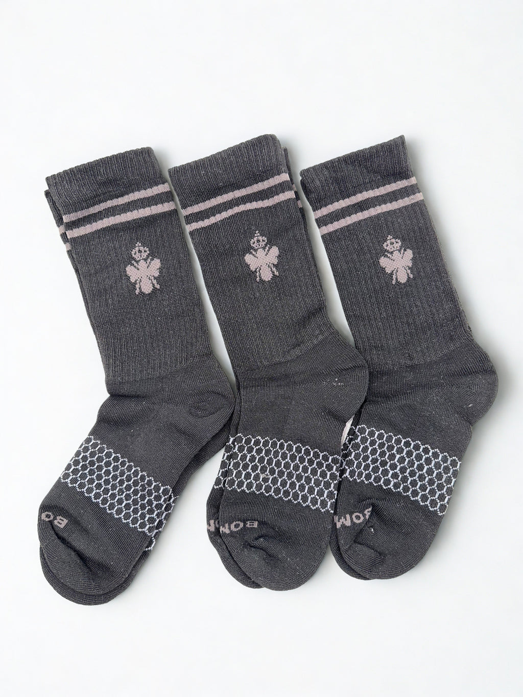 BOMBAS Honeycomb Quarter socks Size Medium Black 3 Pairs Unisex