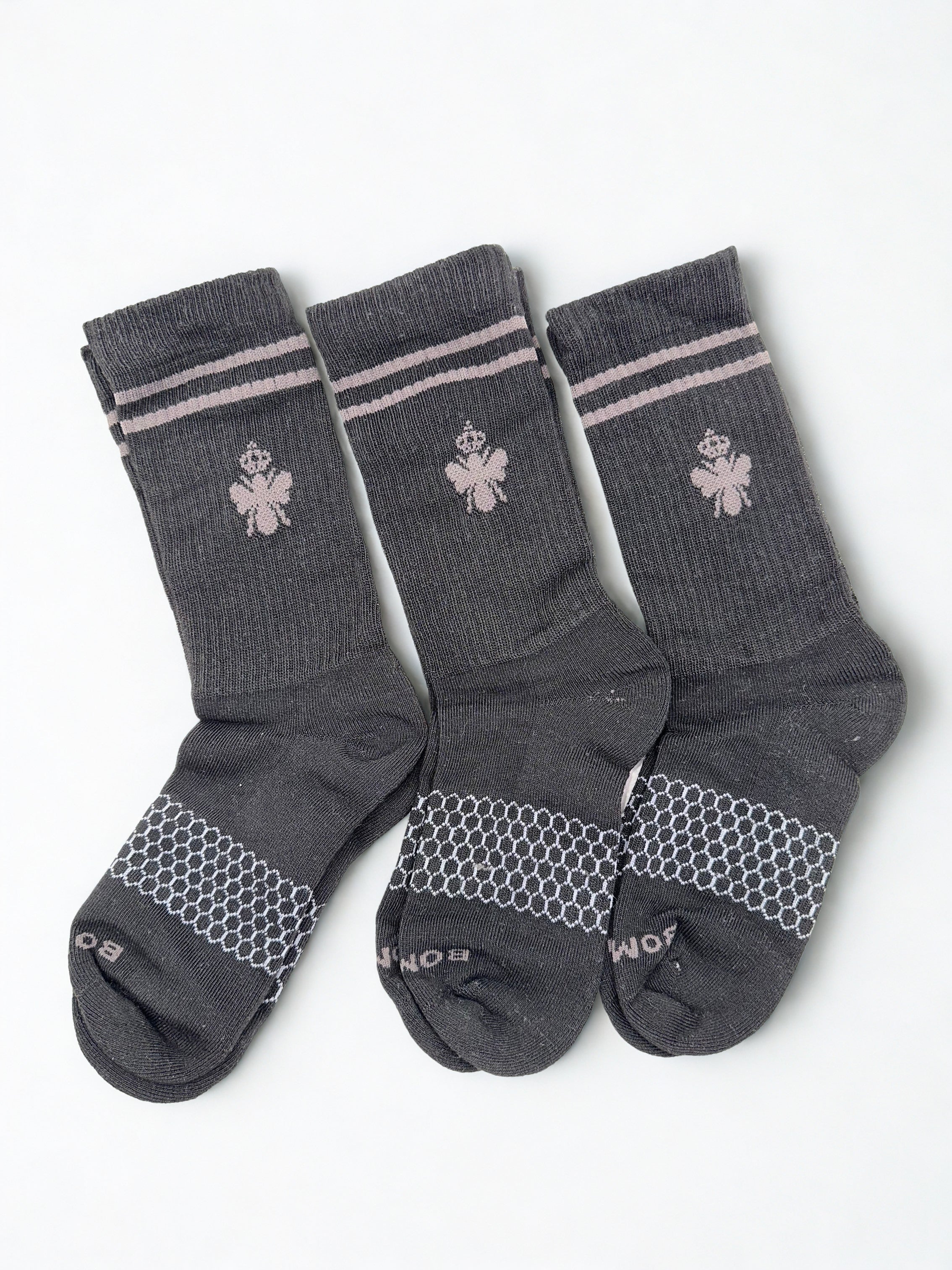 BOMBAS Honeycomb Quarter socks Size Medium Black 3 Pairs Unisex