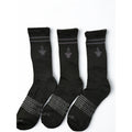BOMBAS Honeycomb CrewSocks Size Large Black 3 Pairs Unisex