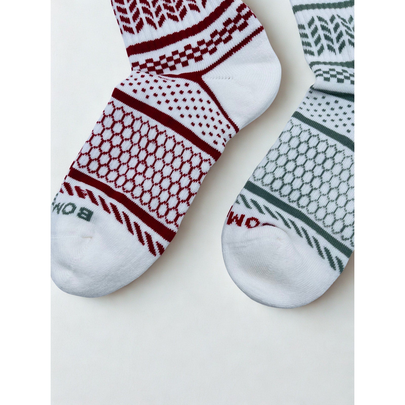 2 Pairs Bombas Holiday Checkered Calf Socks Medium 6-10