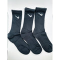 3 Pairs NWOT NIKE Black Everyday Cotton Crew Socks Dri Fit Size LARGE