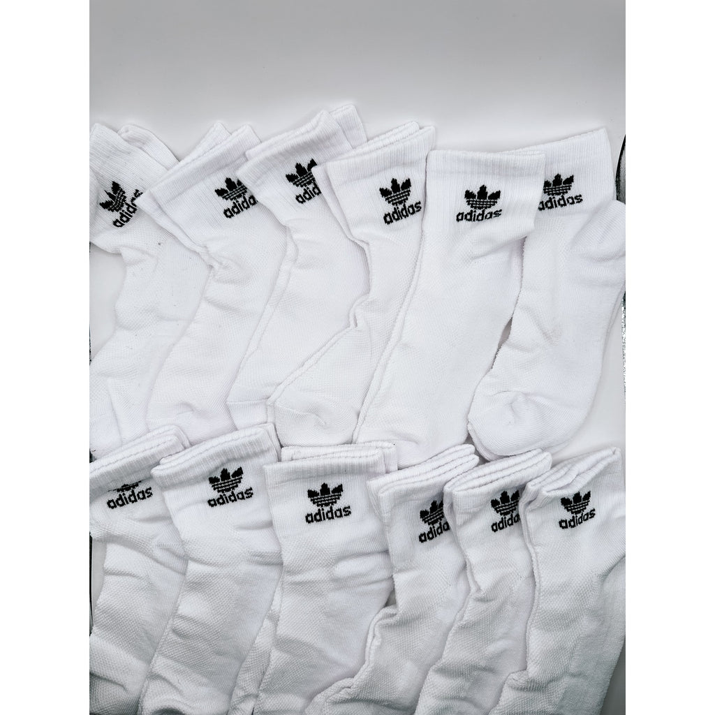 12 Pairs Adidas Everyday Essential Quarter Cut Socks L 8-12 Unisex