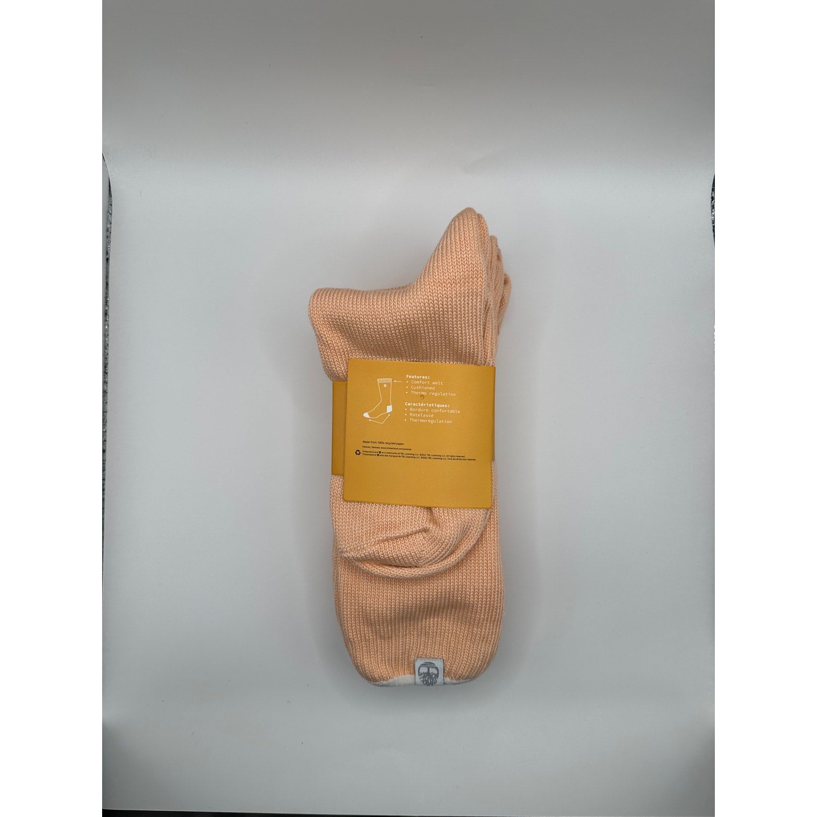 Timberland Women's Cushioned Crew Socks 3 Pairs - Wool Blend, Thermal Salmon Pink