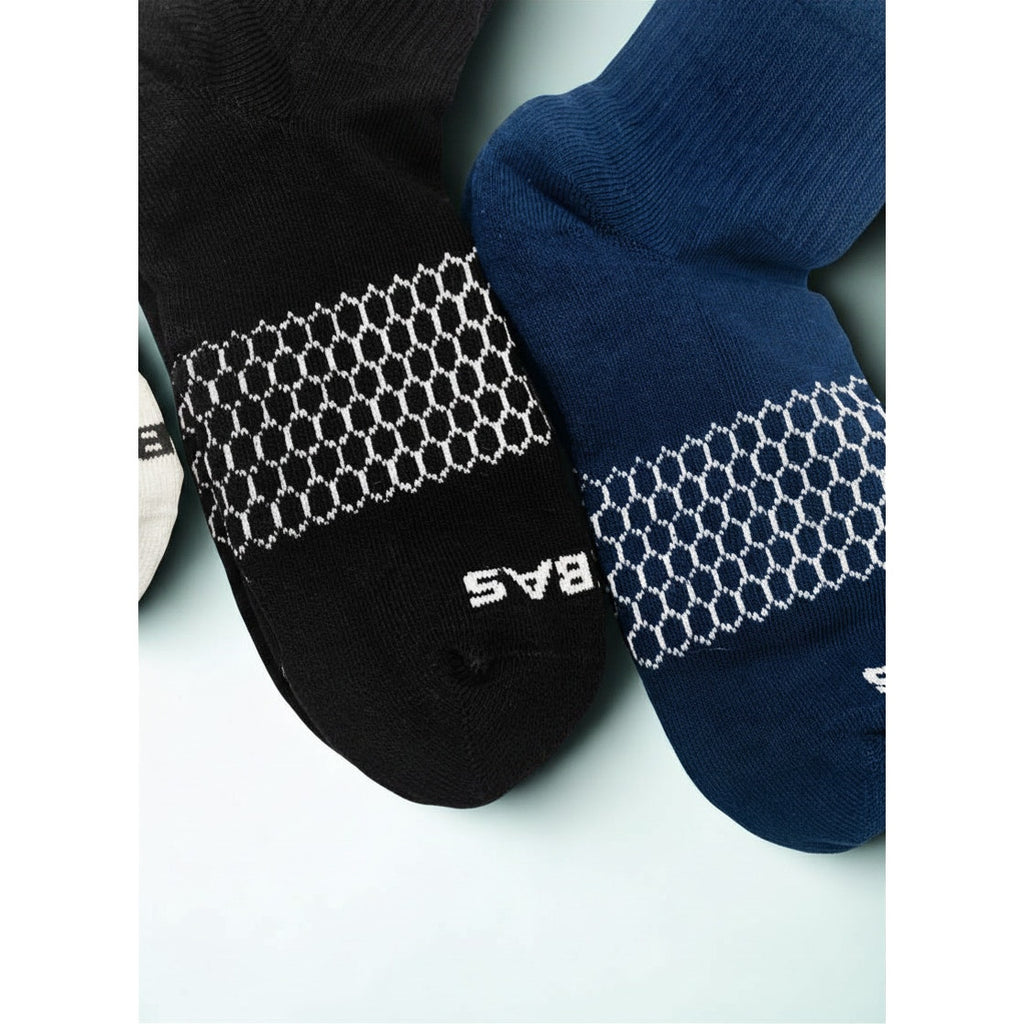 3 Pairs Bombas Navy Blue Quarter Socks Size Medium 6-10
