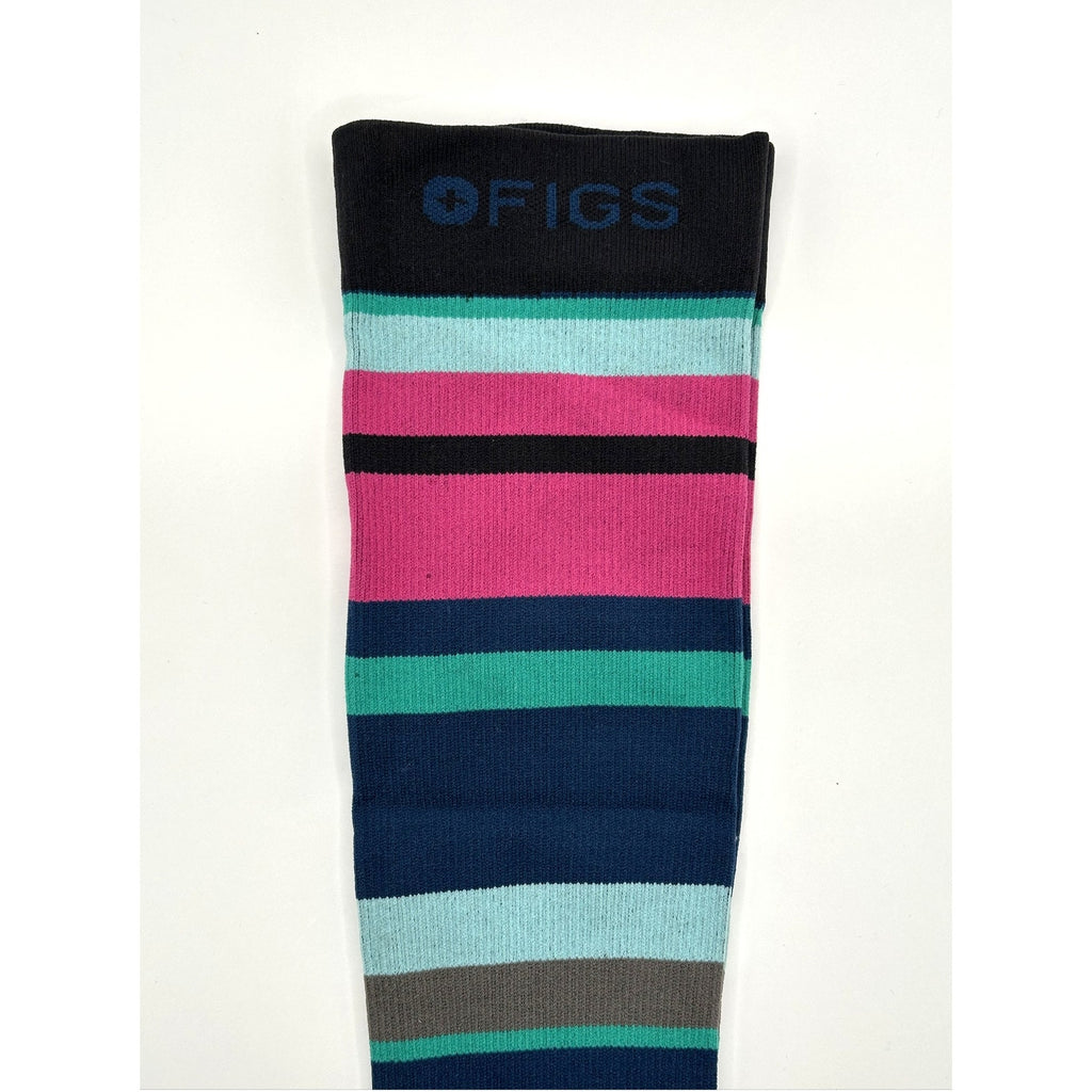 1 Pair FIGS Compression Socks Stripes 100% Awesome Size Medium