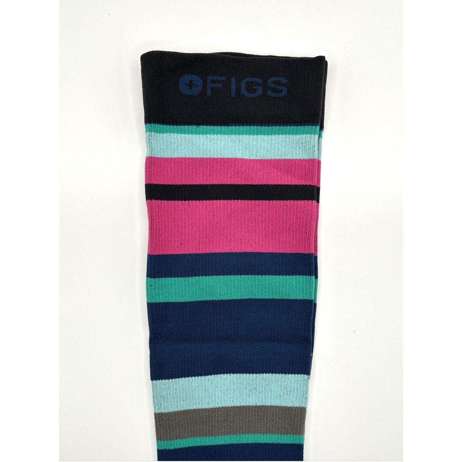 1 Pair FIGS Compression Socks Stripes 100% Awesome Size Medium