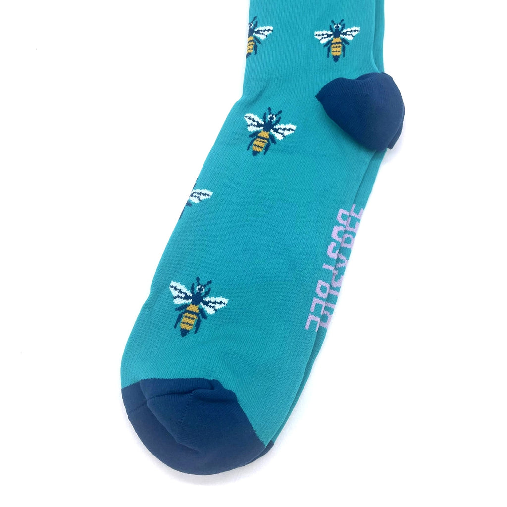 1 Pair FIGS Compression 'Bee' Blue Socks Size XL
