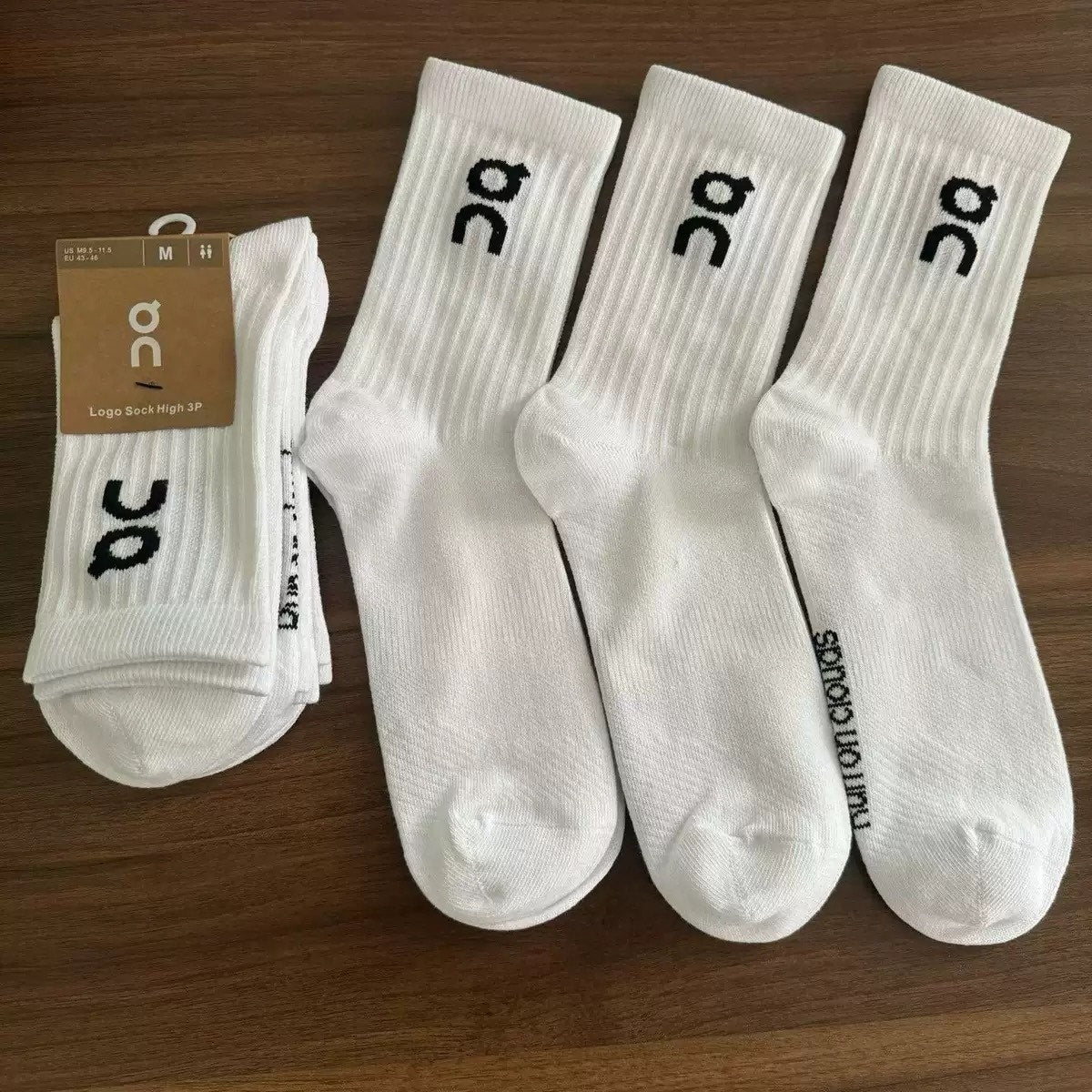 3 Pairs NWT On Cloud Socks WHITE Half-Calf Size Medium Unisex