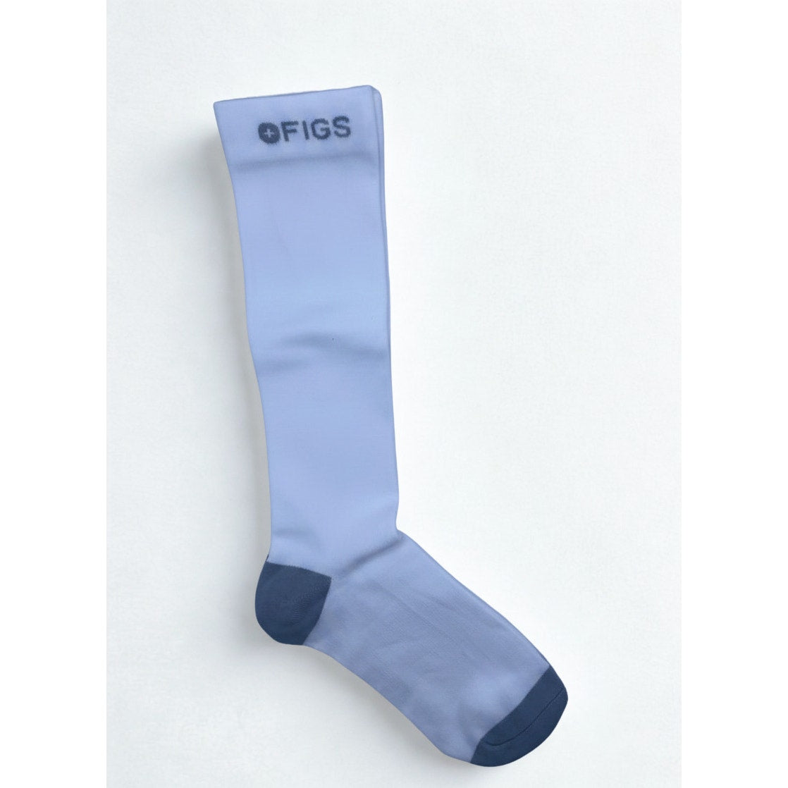 1 Pair FIGS Compression Socks White Gray Plain Size Large