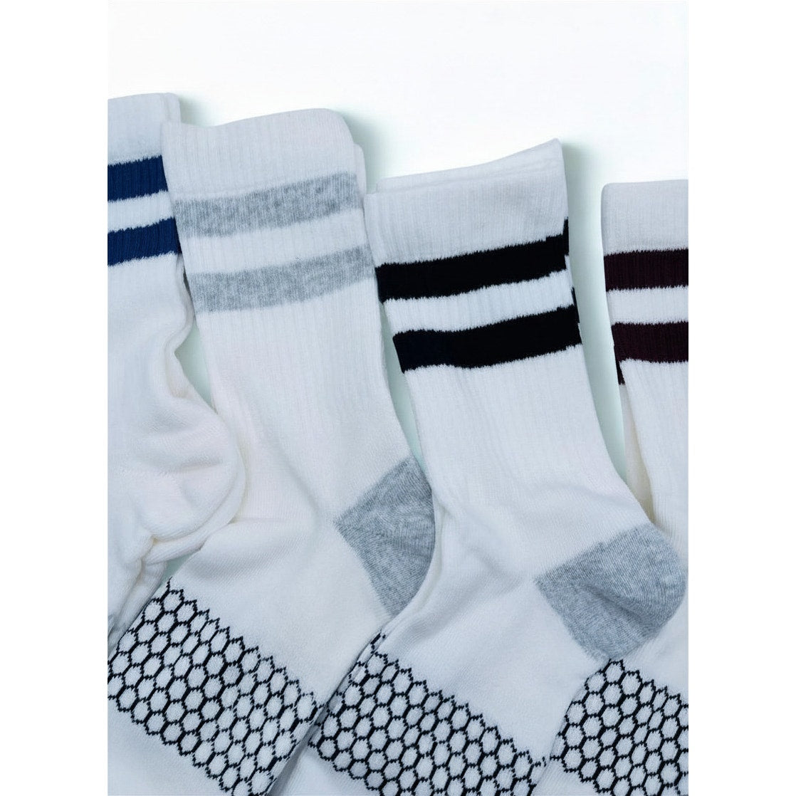 4 Pairs Bombas Stripe Quarter Socks Size Large 8-12