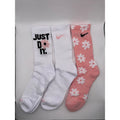 3 Pairs NWOT NIKE Floral Style Cotton Crew Socks Dri-Fit Size MEDIUM