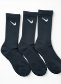 3 Pairs NWOT NIKE Black Everyday Cotton Crew Socks Dri Fit Size Medium