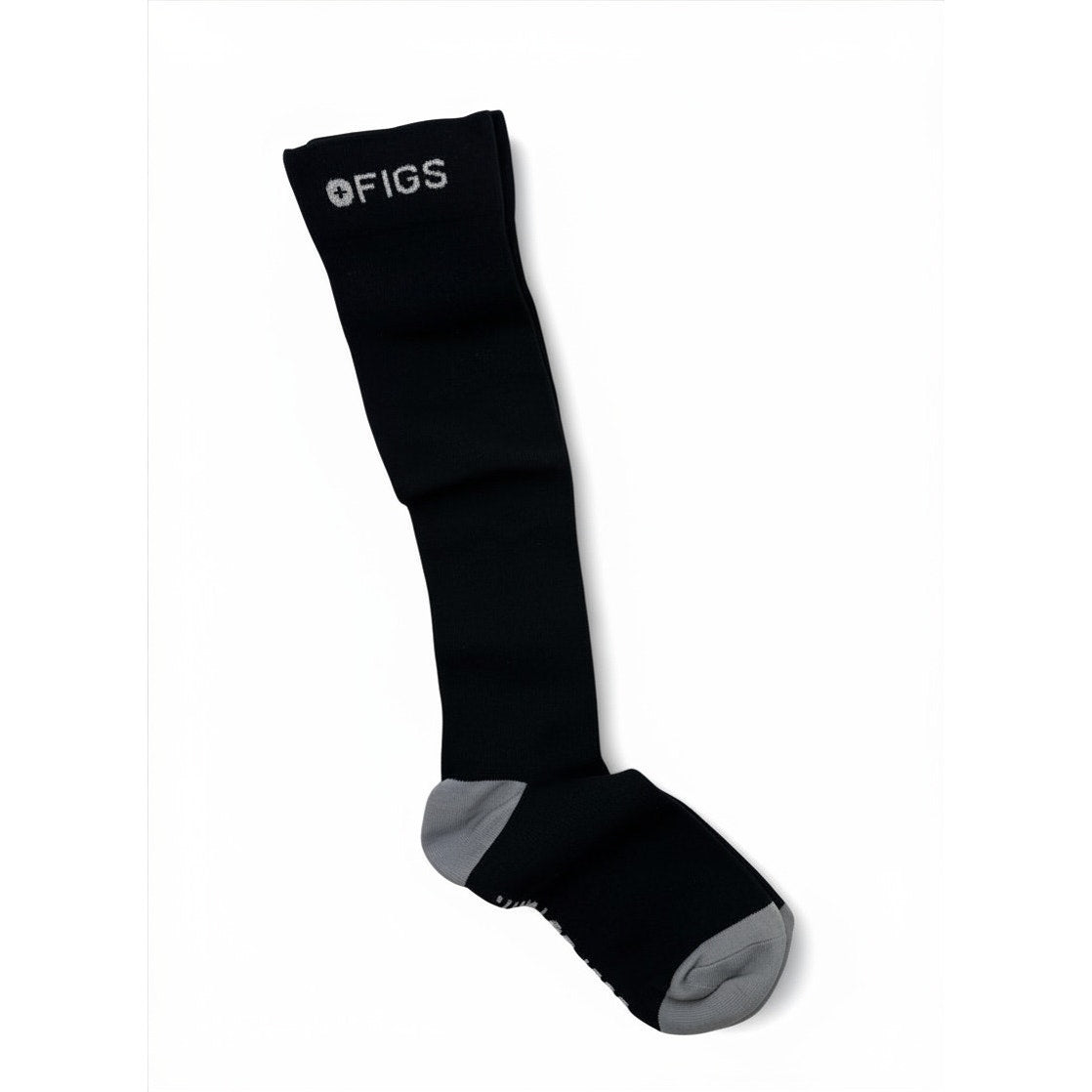 1 Pair FIGS Compression Black & Gray Socks Size Large