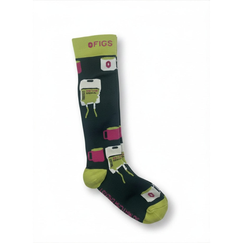 1 Pair FIGS Compression 'Matcha' Green Socks Size Medium