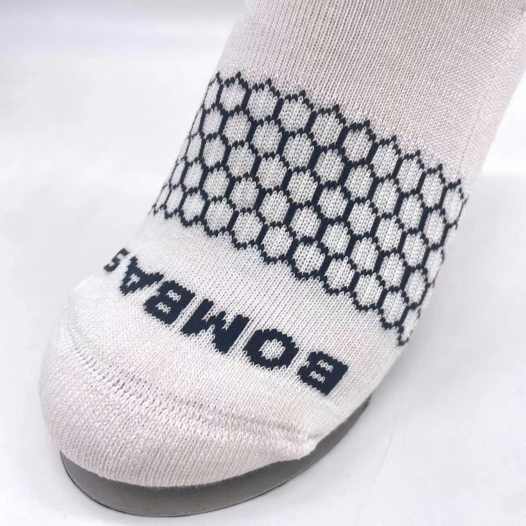 Women Men's BOMBAS Stripe Quarter socks Size Large White 6 Pairs