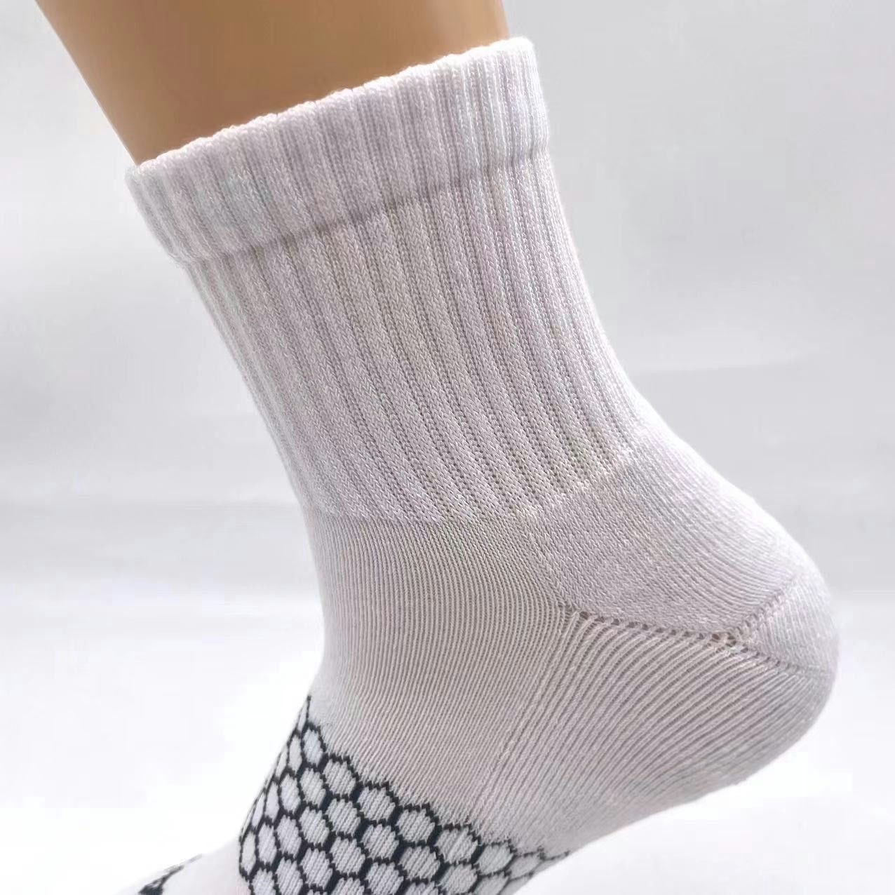 Women Men's BOMBAS Honeycomb Quarter socks Size Large White 6 Pairs