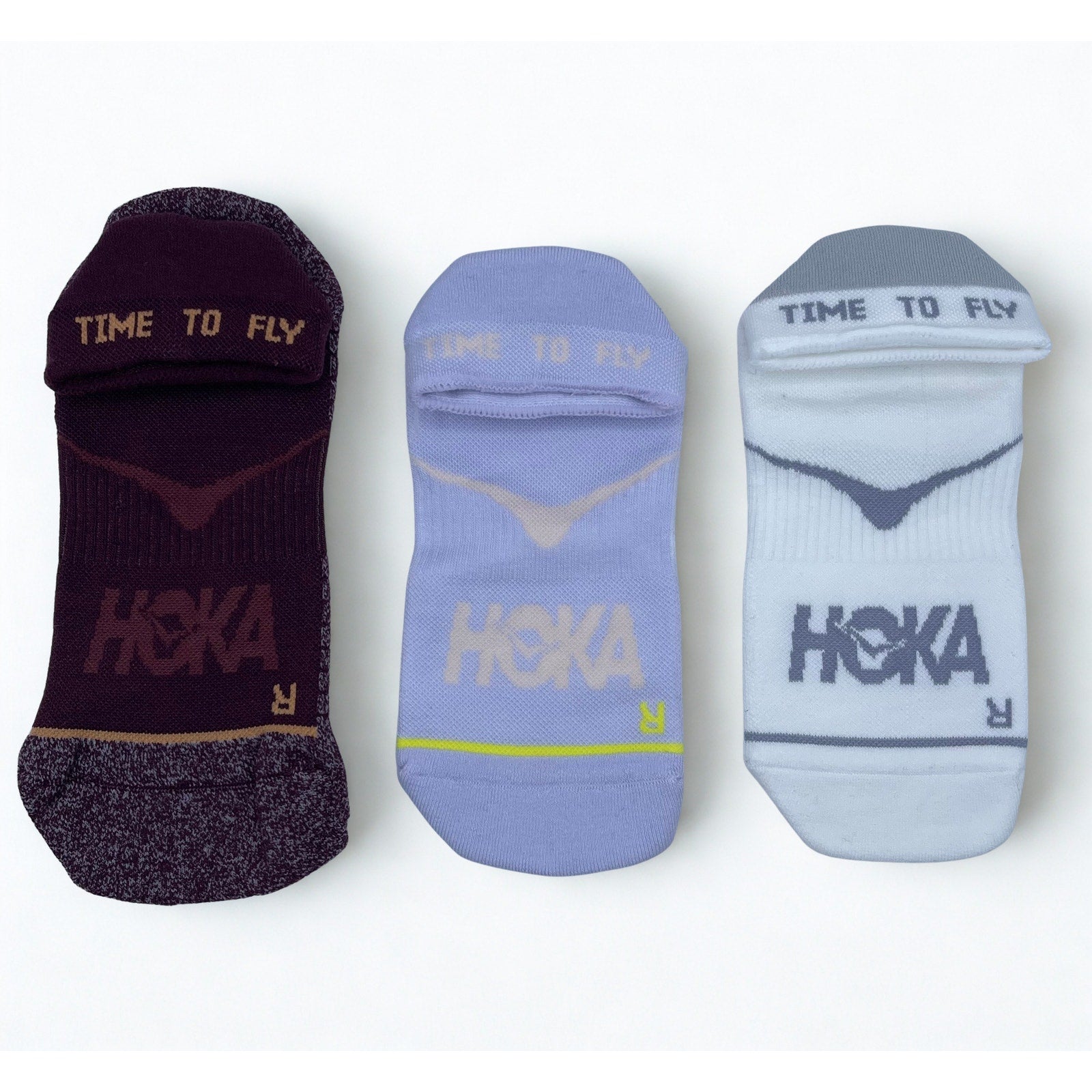 3 Pairs HOKA Time To Fly No Show Socks  Unisex M , NWOT