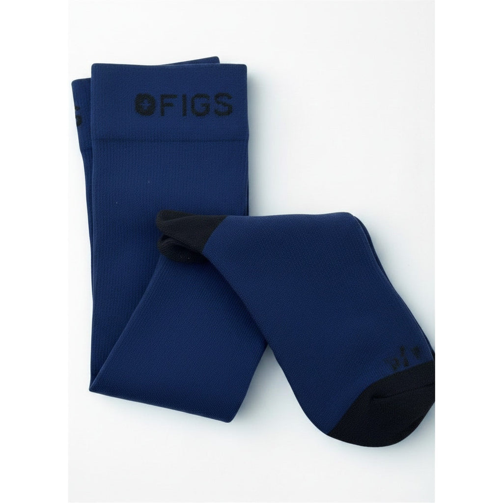 1 Pair FIGS Compression Dark Blue Socks Size Large