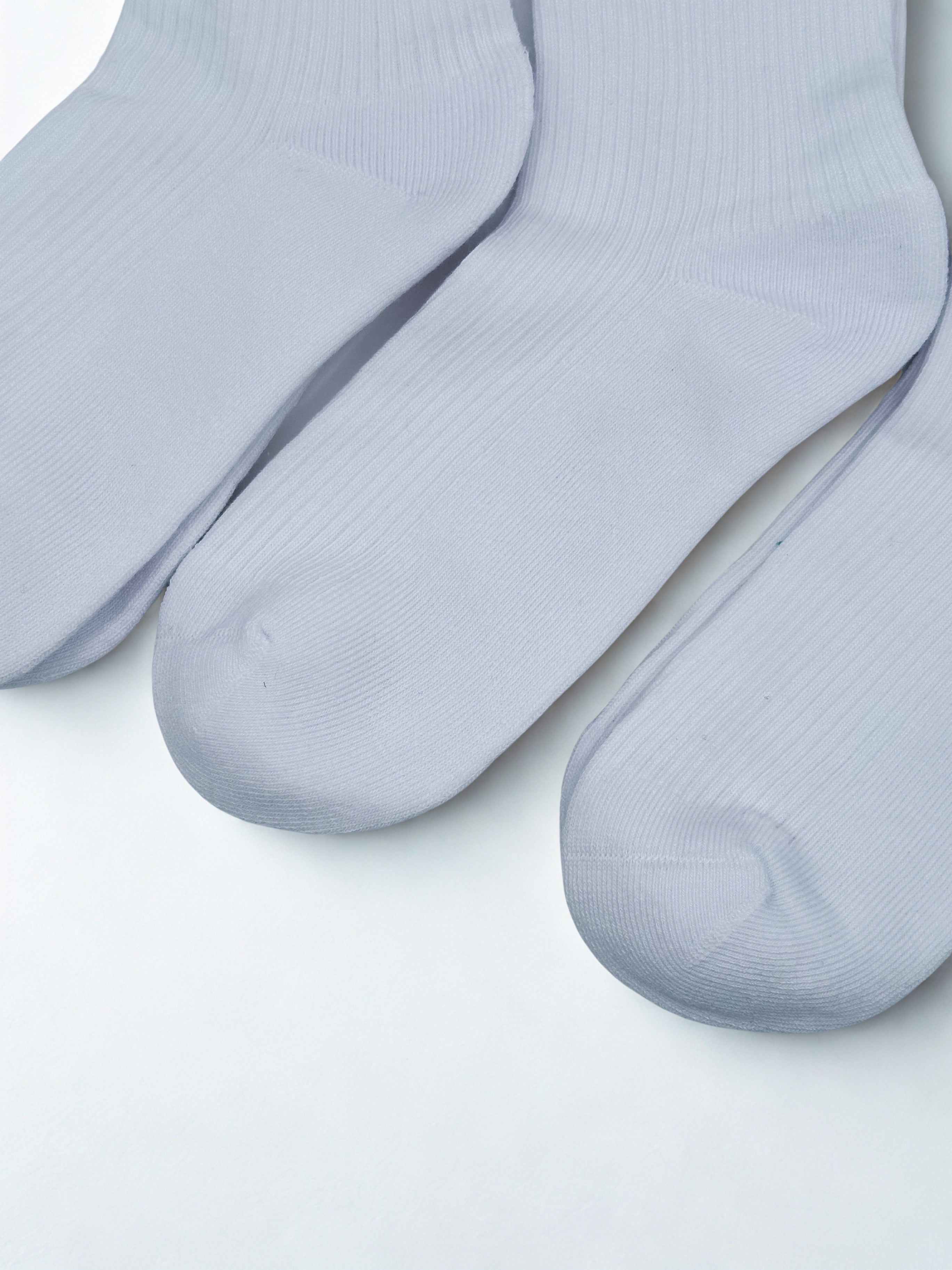 3 Pairs Alo Yoga Women's Lettuce Edge Sock M/L fits sizes 8 – 11 White